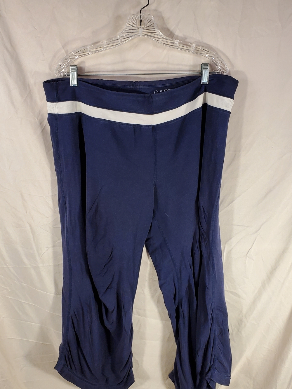 Danskin Now Navy Pull-On Wide-Leg Pants with White Waistband - 2X